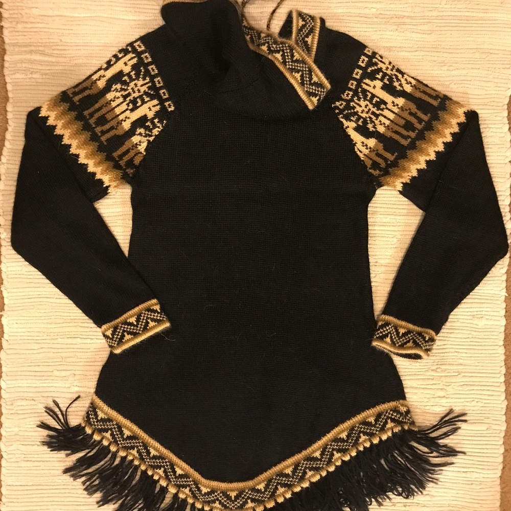 Artesania “Edm” Alpaca Black & Tan/Brown/Cream EUC - Picture 8 of 8